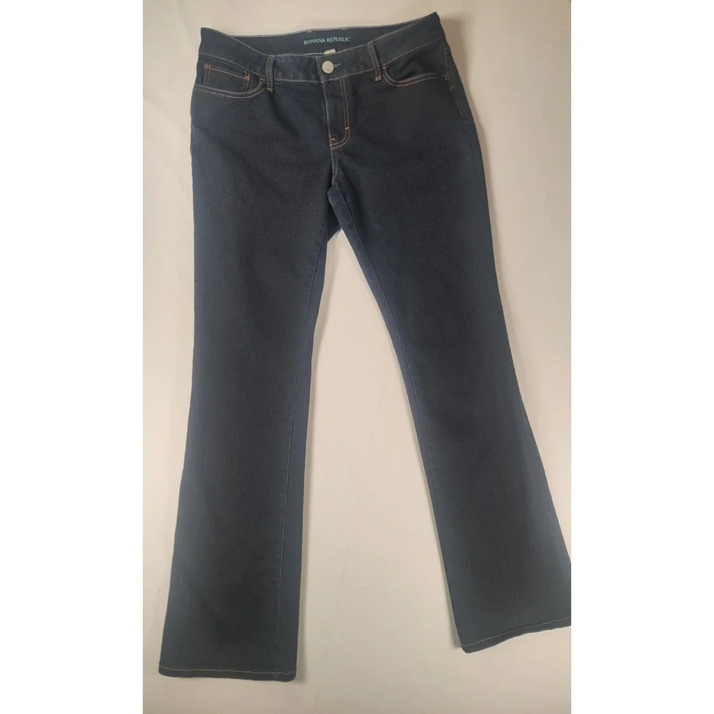 Banana Republic Bootcut Jeans Womens‎ 31L Dark Wash Long Stretch Denim